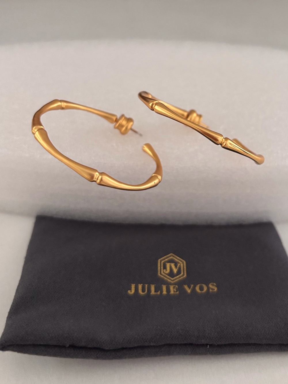 NWOT Julie Vos Bamboo Hoop Earrings - Picture 5 of 6